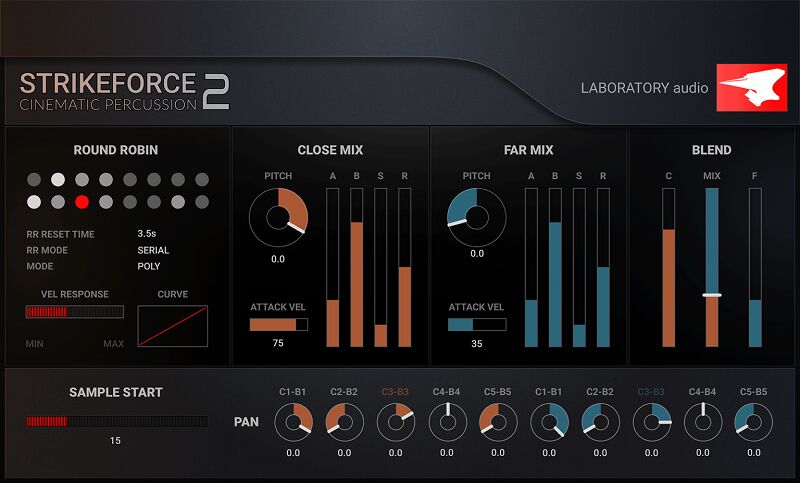 现代音乐制作高级音源 Laboratory Audio Strikefoce v2.0 电影打击乐库，管弦乐大鼓、定音鼓、中国大锣、日本太鼓-特色乐器素材库