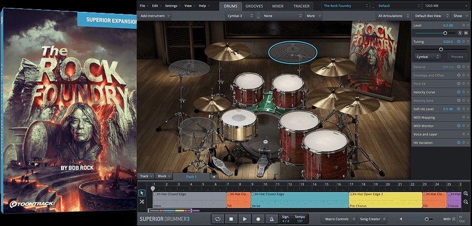 现代摇滚音源 Toontrack The Rock Foundry SDX 摇滚工厂扩展包,采样传奇鼓手Craig Blundell,经典硬摇滚到前卫金属预置音色