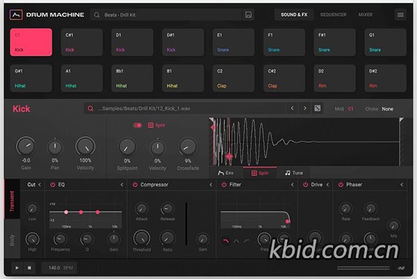 直观易用的虚拟乐器 ADSR Sounds – Drum Machine 电子鼓机,数字音频工作站轻松创建有表现力节奏,传统鼓组、电子打击乐、世界打击乐合成音色库