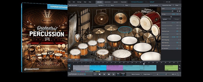 顶级虚拟乐器库 Toontrack Orchestral Percussion SDX 交响打击扩展包，丰富多样打击乐器采样，海量预设可深度调节的混音信号链