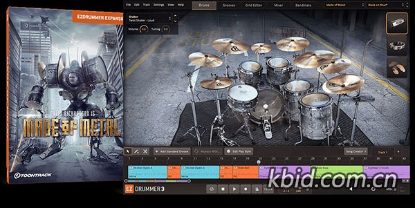 现代极端风格 Made of Metal EZX 金属制成,专业级鼓音源扩展包,富有层次感的金属鼓声真实样本
