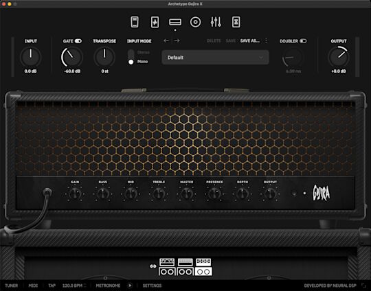 吉他效果器插件 Neural DSP Archetype Gojira 金属巨擘 Gojira[戈吉拉]音色,模拟吉他手Christian Andreu\Joe Duplantier,箱头精心调校箱体脉冲响应