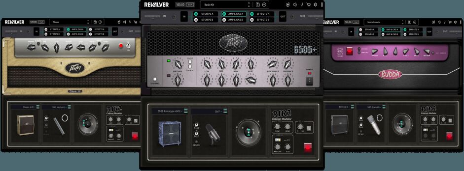 吉他效果插件 Revalver HeadRush ReValver 音箱模拟器，数字音乐制作内置丰富的箱头\箱体\麦克风模拟，自由拖放效果模块-过载\延迟\混响调制