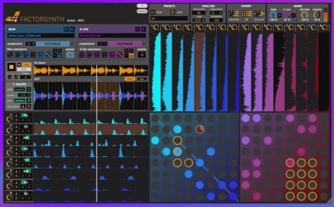 音频切片分析软件 Anemond Factorsynth v3.1 智能识别音频文件瞬态点,精准切割成独立音频切片,单独施加压缩\混响效果拓展-宿主同步现场混音
