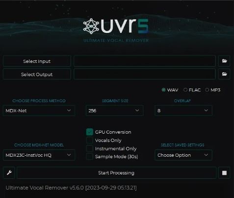 混音师音频处理工具 UVR 《The Ultimate Vocal Remover Application》 伴奏与人声提取+所有模型