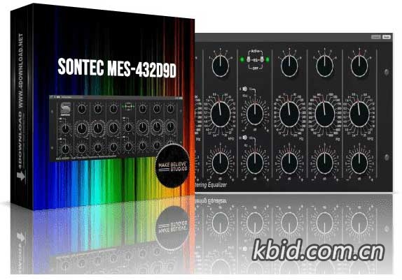 母带处理EQ均衡器 Make Believe Studios Sontec MES-432D9D 模拟硬件数字复刻经典音色,温暖通透声音特质,音乐制作混音工程师调试极致音质