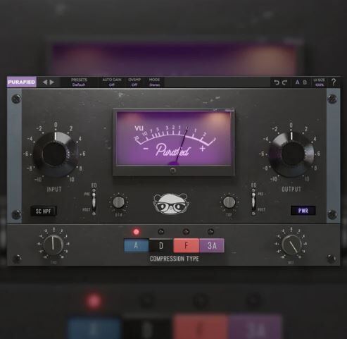 VU表压缩器 Purafied Audio VU Compressor 复古风格硬件外观与现代化数字控制,人声处理平滑动态范围\鼓组或贝斯轨道增强冲击力提升整体响度