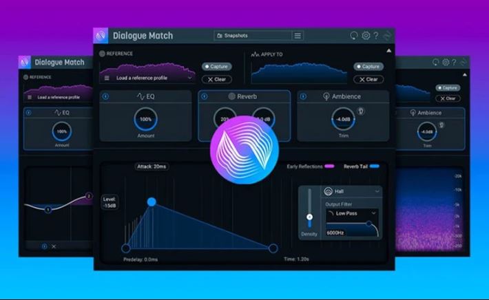 音频设计专业工具 iZotope Dialogue Match v1.2.0 后期制作软件,智能分析匹配对话音频特性,自动提取参考音频的频谱\混响\噪音关键参数