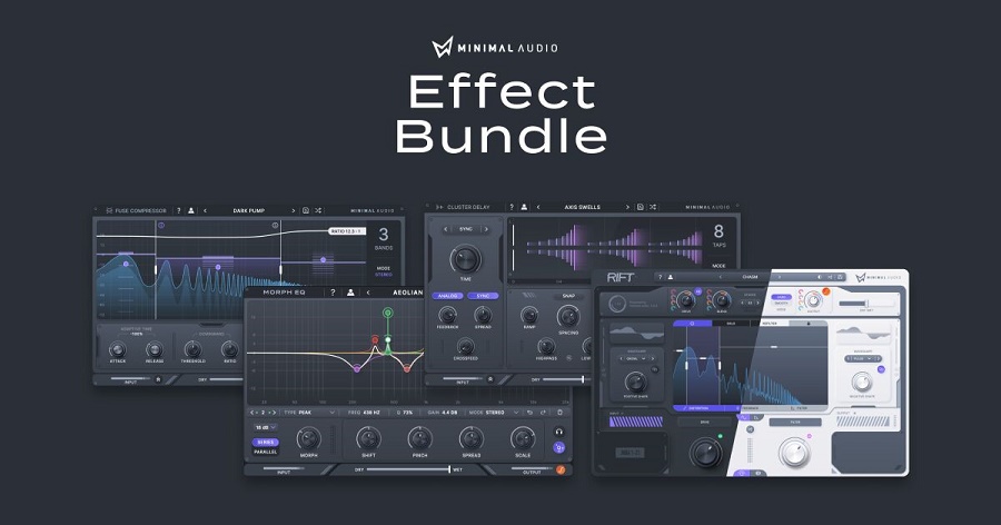 综合效果器合集 Minimal Audio Effects Bundle Complete 插件包含动态处理器\均衡器\混响器\延迟等核心模块，用于录制人声\乐器\电子音乐制作