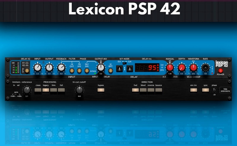 立体声延迟插件 PSPaudioware Lexicon PSP42x 经典硬件延迟音色与动态响应，音乐制作和混音实现回声效果，合唱镶边温暖质感增强人声的空间感
