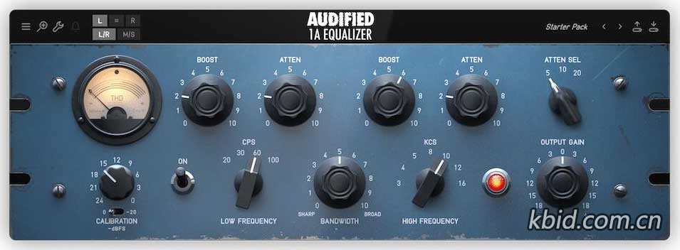 经典光学压缩 Audified 1A Equalizer v1.0.0 EQ均衡器，电路建模技术效果器，重现原硬件谐波饱和，混音平滑频率响应曲线音乐性的音色塑造工具
