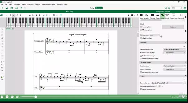 声学原理与实践应用 Capella Software Tonica Fugata 音乐和声编配学习软件，内置虚拟键盘与乐谱编辑功能