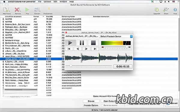 音频文件转换器 NCH Software Switch Plus 13.20 编辑工具多格式支持批量转换,音频裁剪\淡入淡出\音量调整,midi转换为wav