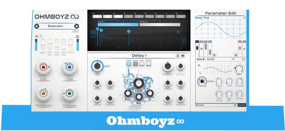 音频制作\混音插件 OhmForce Ohmboyz Infinity 多效果延迟，融合颗粒合成\频谱处理\深度调制的声音设计引擎,动态滤波\立体声扩展和音高偏移功能
