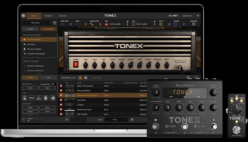 数字吉他效果器 IK Multimedia – TONEX MAX 综合插件-人工智能建模与播放，复古布鲁斯\现代金属\内置专业音色库获得真实饱满且富有表现力音色体验
