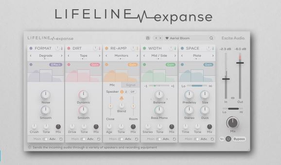 多重效果插件 Excite Audio Lifeline Expanse v1.3.0 声音设计广阔的声景塑造空间