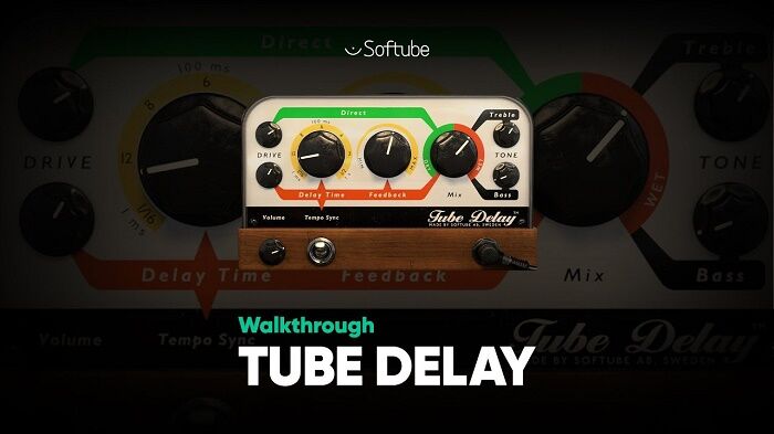 经典电子管延迟插件 Softube Tube Delay 精确的时间控制\反馈调节\滤波选项饱和度和谐波,用于塑造空间感的人声延迟\吉他独奏立体感的效果