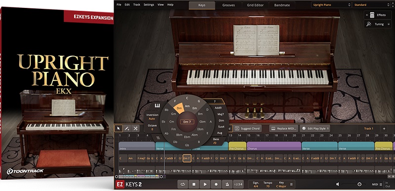 立式钢琴扩展包 Toontrack Upright Piano EKX 钢琴混音