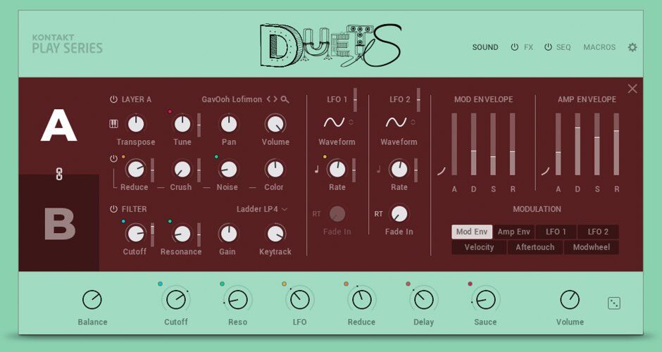 人声合成器 Native Instruments Play Series DUETS 2.0 双声部引擎自由叠加两种不同音色,音乐制作快速构建人声轨道