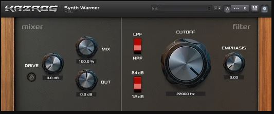 滤波饱和器 Kazrog Synth Warmer 1.1.5 温暖、顺滑的声音