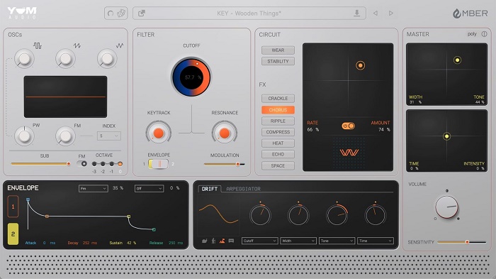 模拟合成器 Yum Audio – Ember 经典模拟设备温暖、厚实的声音