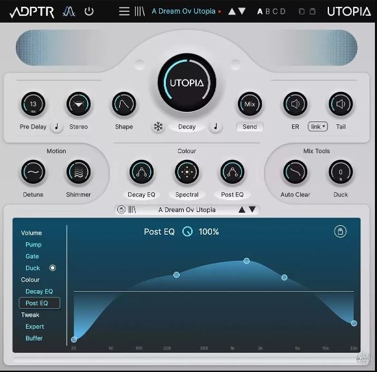 创意空间效果器 ADPTR AUDIO Utopia v1.0.0 板式、温暖的弹簧混响