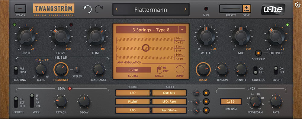 弹簧混响效果器 Uhe Twangstorm Spring Reverberator v1.0.2 复古空间感与金属弹性回响质感