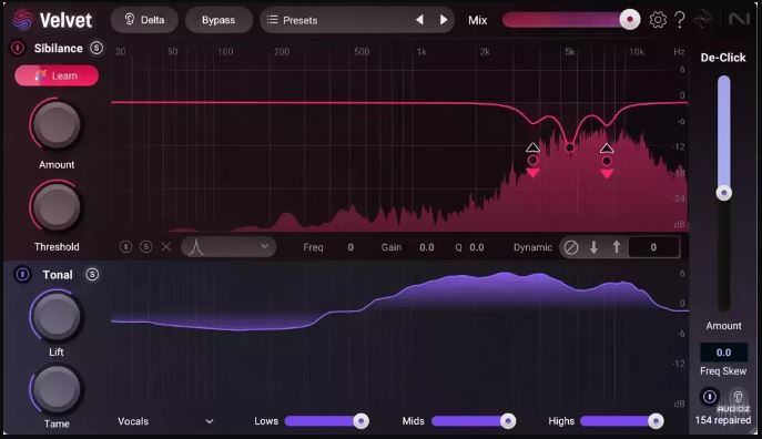 智能齿音消除 iZotope Velvet v1.0.0 人声处理，柔化刺耳音，动态塑造音色