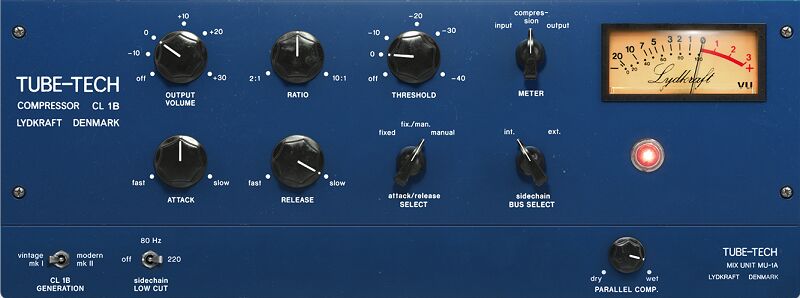 建模压缩音频处理器 Softube Tube-Tech CL 1B Mk II 复刻硬件单元 Tube-Tech CL 1B 光电压缩特性,用于混音\母带处理\现场演出效果器插件