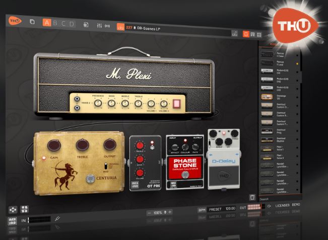大型吉他综合效果器 Overloud TH-U Premium v2.0.0 专业录音室级IR脉冲响应，复古磁带延迟\多模式调制效果以及现代高增益前级精细还原