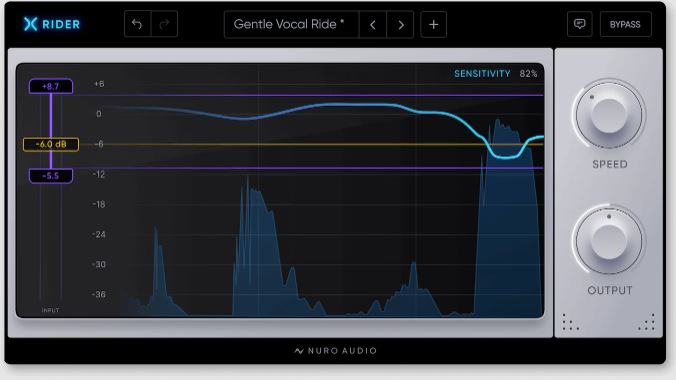 智能人声响度效果 Nuro Audio Xrider v1.0.2 电平调整插件，完美融入混音