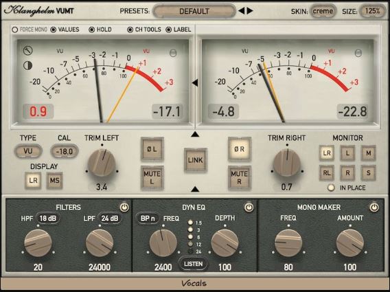 数字音频应用工具Klanghelm VUMT Deluxe 混音仪表插件