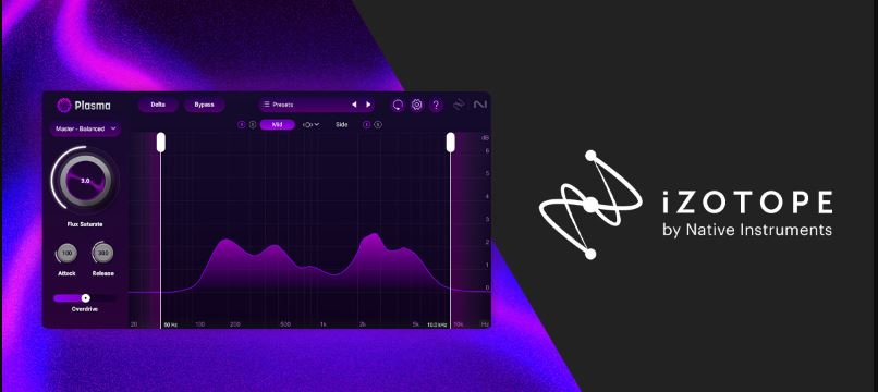 智能饱和器插件 iZotope Plasma 从磁带机到电子管模拟等多种饱和模式，直观界面微调谐波量\驱动和混合参数,混音和母带智能化的处理能力