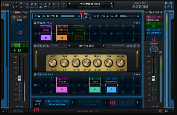 蓝猫吉他贝斯效果器 Blue Cat Audio Blue Cat’s Axiom v2.0.3 专业级音箱与效果处理