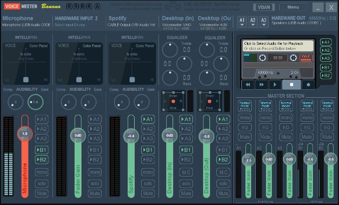 处理多路声音信号 VB Audio Voicemeeter Potato v3.1.1.9 虚拟调音台 DAW 路由工具