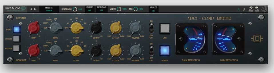 钱德勒TG1压缩器 Kiive Audio ADC1 Compressor 标志性的温暖\饱满且富有音乐性的压缩特性,为人声\鼓组\贝斯等音源增添富有冲击力的谐波染色