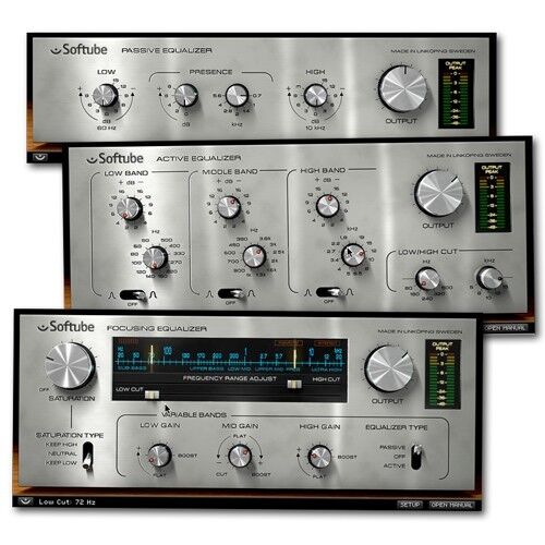 均衡器合集 Softube Passive Active Pack 平滑的频率曲线和微妙的谐波失真，多频段并行处理为人声\吉他等音源增添复古韵味音色效果塑造