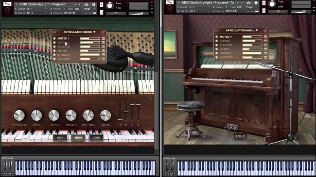 工作室立式钢琴 8Dio 1901 Upright Studio Piano 各种乐器拨弦\静音发音和独特的演奏风格,音乐创作\电影配乐增添怀旧氛围