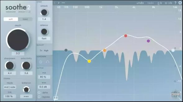 智能动态EQ Oeksound Soothe2 v1.1.2 对音频共振、刺耳频段和不平衡频率的动态处理