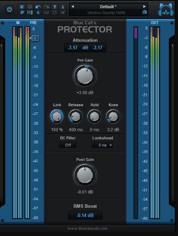 蓝猫立体声砖墙限制器 Blue Cat Audio Blue Cat’s Protector v2.3.2 母带处理与总线动态处理工具