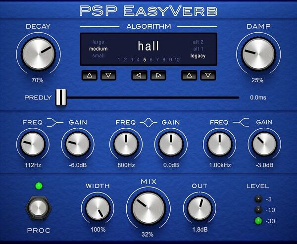 混响处理器 PSPaudioware PSP EasyVerb v2 DSP运算架构,音乐制作\影视配音\现场扩声,内置直观可视化界面-人声\鼓组\吉他等不同乐器的专业预设