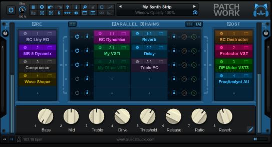 蓝猫跳线\桥接工具 Blue Cat Audio Blue Cat’s PatchWork 信号链路组合音频路由切换
