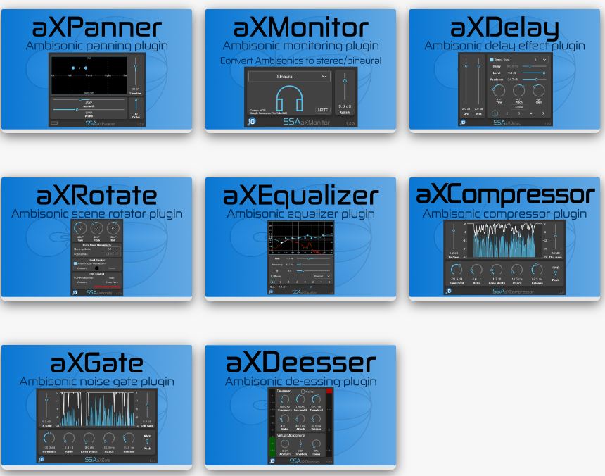 沉浸式音频制作 SSA Plugins aXPlugins Suite 空间音频效果器合集