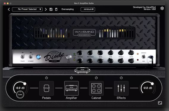 吉他音箱效果器 WaveMind Amp Suite Rev F 1.0.2 经典90年代高增益音箱头建模,金属和摇滚音色