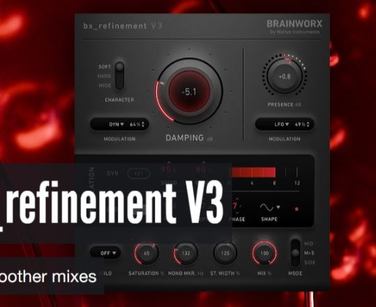 动态均衡器 Plugin Alliance bx_refinement V3 消除刺耳频率与平滑音色/谐振抑制，解决人声\吉他\镲片等音轨中的高频毛刺感
