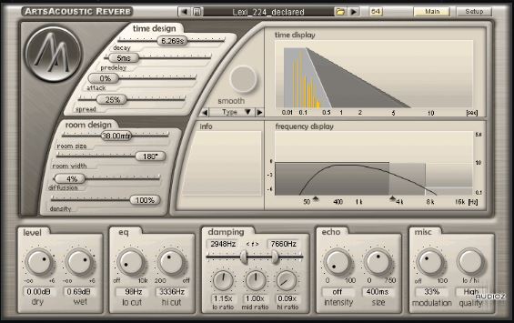 ArtsAcoustic Reverb v1.6.0.15 专业混响插件，丰富而自然的空间氛围