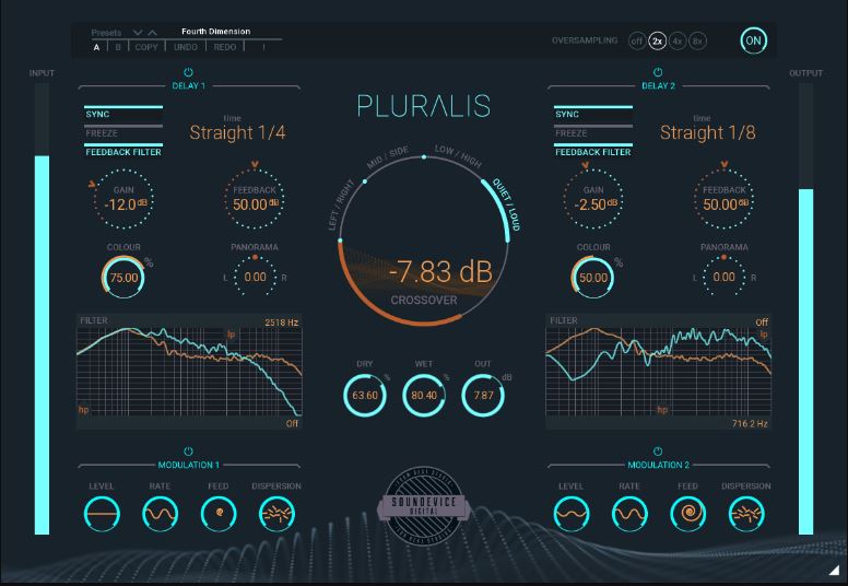 声音塑形工具 Soundevice Digital Pluralis 高级延迟效果器