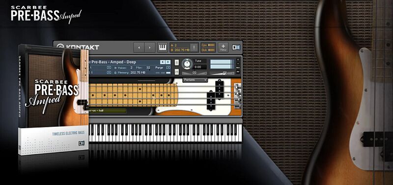 电贝斯 Scarbee Pre-Bass Amped 多重采样的虚拟乐器音源