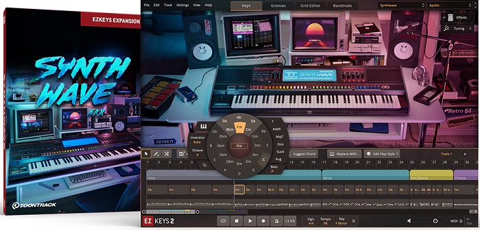 80年代风格合成器 Toontrack Synthwave EKX 扩展音色库