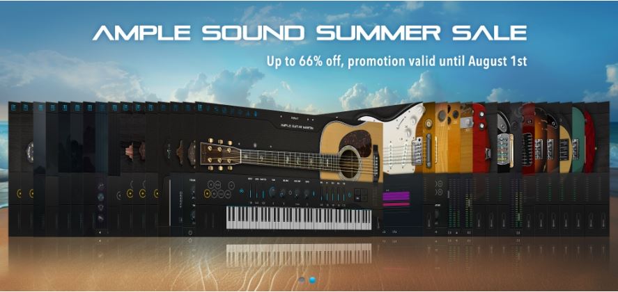 吉他音源合集 Ample Sound Ample Guitar v4.0.1 虚拟乐器套装，原生节奏型和指法逻辑，MIDI键盘上按下和弦，获得如真人弹奏自然的扫弦律动